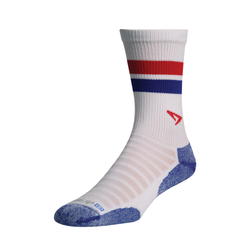 White / Royal Red Stripes