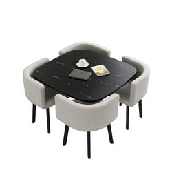 MODEL – SKAYA SET 4X SVJETLO SIVA STOLICA PLATNO + CRNI KAMEN