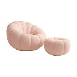 MODEL – FLOFFY FOTELJA SA TABUREOM ROZA