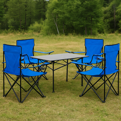 4X PLAVE STOLICE + VELIKI STOL