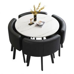 MODEL – VLADI SET 4X CRNA STOLICA PU + BIJELI STOL