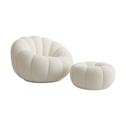 MODEL – FLOFFY FOTELJA SA TABUREOM BIJELA