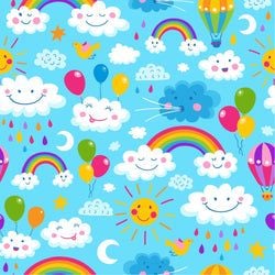 Muster – RainbowsAndClouds-Blue