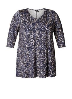 Blau Beige gemustert