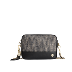 Herringbone/Black Leather