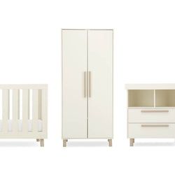 3 Piece Set - Cot Bed, Dresser & Wardrobe