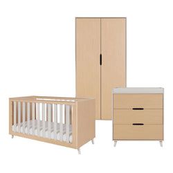 3 Piece Set - Cot Bed, Dresser & Wardrobe