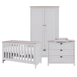 3 Piece Set - Cot Bed, Dresser & Wardrobe