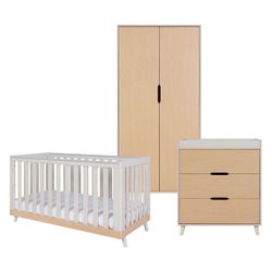 Bundle – 3 Piece Set - Cot Bed, Dresser & Wardrobe