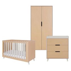 3 Piece Set - Cot Bed, Dresser & Wardrobe
