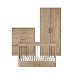 Bundle – 3 Piece Set - Cot Bed, Dresser & Wardrobe