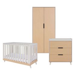 Bundle – 3 Piece Set - Cot Bed, Dresser & Wardrobe