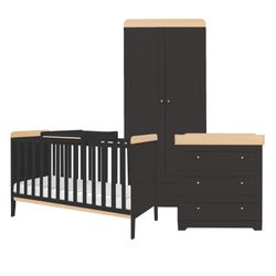 3 Piece Set - Cot Bed, Dresser & Wardrobe