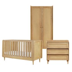 3 Piece Set - Cot Bed, Dresser & Wardrobe