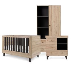 3 Piece Set - Cot Bed, Dresser & Wardrobe