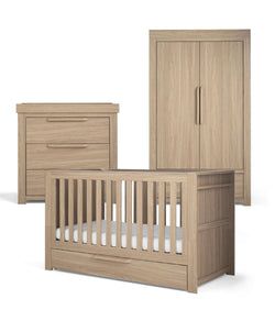 3 Piece Set - Cot Bed, Dresser & Wardrobe