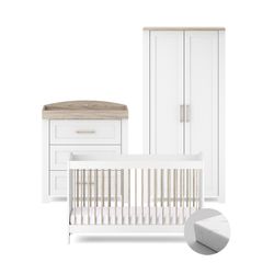 Bundle – 4 Piece Set - Cot Bed, Dresser, Wardrobe & Mattress