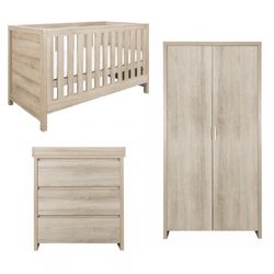 3 Piece Set - Cot Bed, Dresser & Wardrobe
