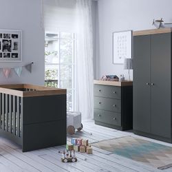 3 Piece Set - Cot Bed, Dresser & Wardrobe