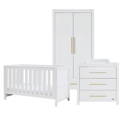 3 Piece Set - Cot Bed, Dresser & Wardrobe