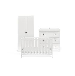 3 Piece Set - Cot Bed, Dresser & Wardrobe