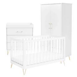 3 Piece Set - Cot Bed, Dresser & Wardrobe