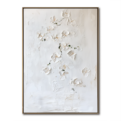 Blossoming Cascade-Large Original 3D Textured Floral Painting for Modern Decor