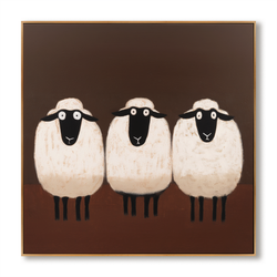 Sheep Wall Art – Minimalist Animal Painting for Modern Home Decor