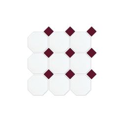 White With Burgundy Dot