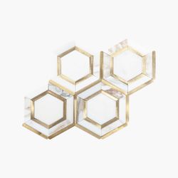 Material – White Stone with Gold Metal