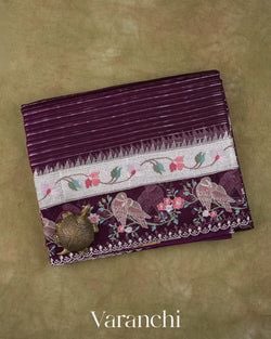 Deep Purple Bird and Floral