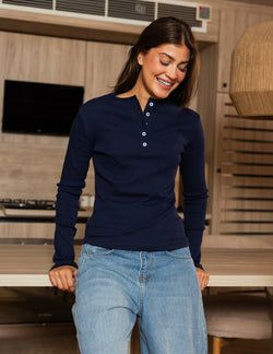 Essential Rib Top – Navy