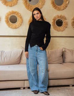 Wrap Waist Top – Black