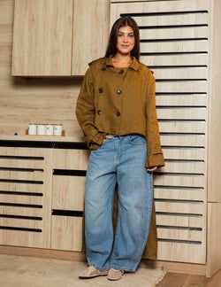 Pure Linen Coat – Olive