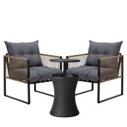 Option – 2 Chairs + Black Table