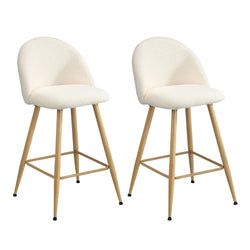 Fabric & Color – White Boucle with Wood Legs