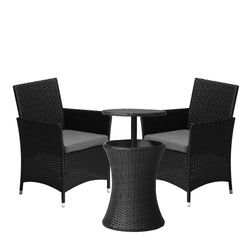 Option – 2 Chairs + Black Table