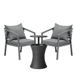 Option – 2 Chairs + Black Table