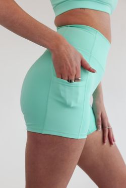 Kayli Biker with pockets 5" – Turquoise Glow