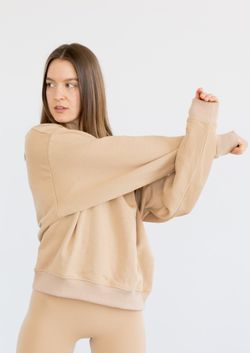 Maya Oversized Crewneck – Sand