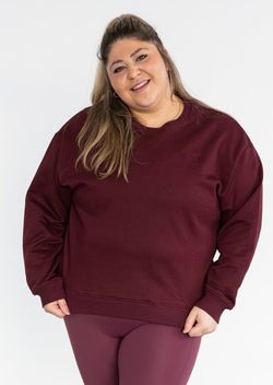 Maya Oversized Crewneck – Burgundy