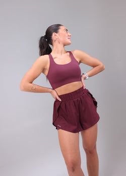 Megan Running Shorts – Burgundy