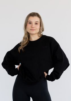 Maya Oversized Crewneck – Black