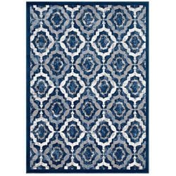 Beige Moroccan Blue and Ivory