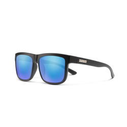 Matte Black with Polarized Blue Mirror Lenses