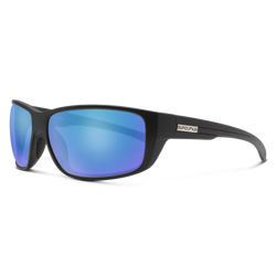Matte Black with Polarized Blue Mirror Lenses