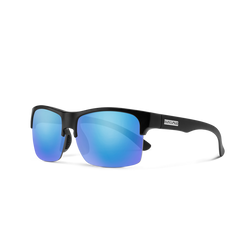 Matte Black with Polarized Blue Mirror Lenses