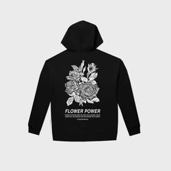 Flower Power Zip Hoodies – Zwart