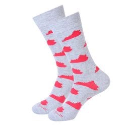 Similar Products – Grey/Red Kentucky Shape Socks