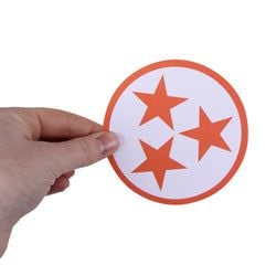 Similar Products – White and Orange Tri Star Sticker